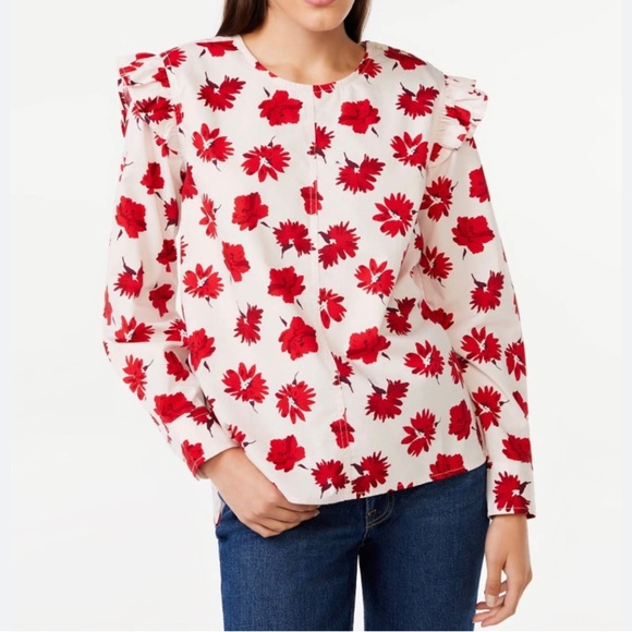 5/$25 Item Free Assembly 100% Cotton Pink Floral Top - Picture 1 of 6